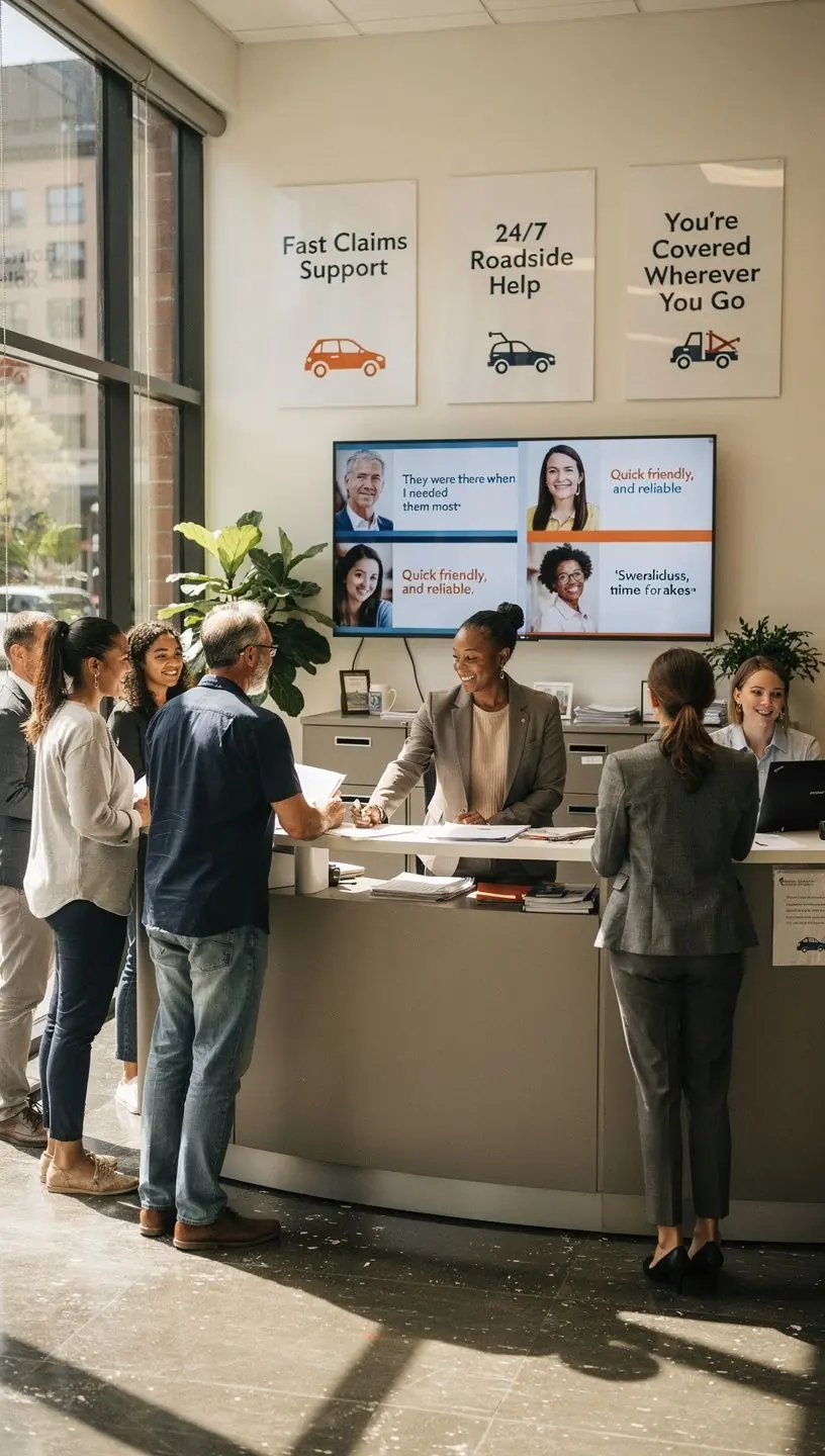 Pomoc drogowa dla kierowców ubezpieczonych, dostępna przez całą dobę.