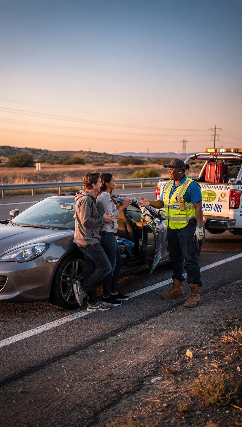 Zespół specjalistów udzielających wsparcia kierowcom na drodze w sytuacjach awaryjnych.